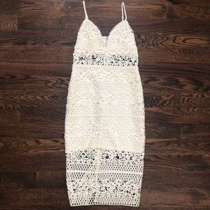 Crochet lace midi dress